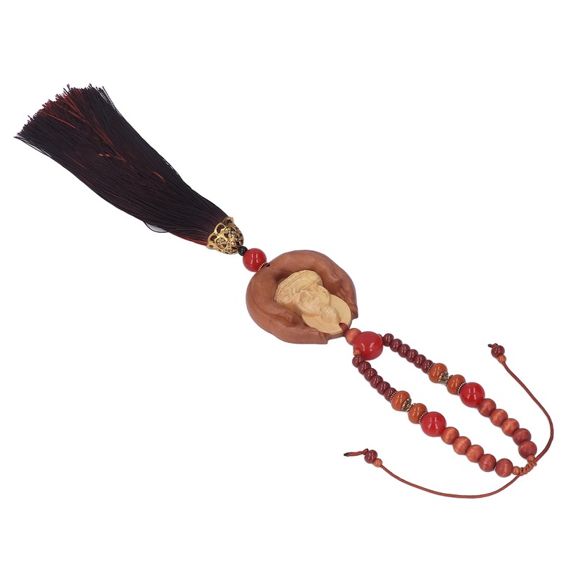 Buddha Car Pendant Peach Wood Exquisite Carving Mind Purification Wealth