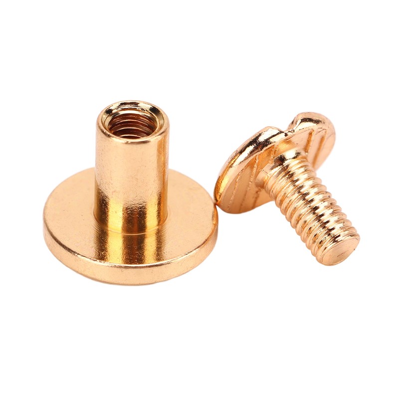 200 Set Chicago Screws Set 9.5x8mm Hard Thick Brass Uniform
