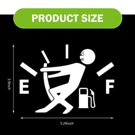 MOXRUQ Funny Fuel Tank Stickers, Vinyl Gas Tank Decal, Reflective Fuel Lid Decals, Self-Adhesive Fuel Gauge Empty Stickers, Auto Fuel Tank Cover Sticker, Universal Funny Signs Decal for Cars (White)