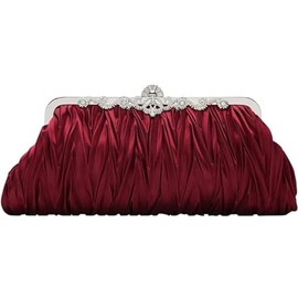 Fioeyr Women's Clutch Satin Clutch Bags for Women Pleated Satin Clutches Ladies Purse With Detachable Chain Elegant Handbags for Wedding Bridal Prom Cocktail Party Evening Bag