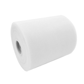 Craft and Party, 6" by 200 Yards (600 ft) Fabric Tulle Spool for Wedding and Decoration. Value Pack. (White)