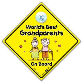 World's Best Grandparents on Board Car Sign, Grandparent car Sign, Grandchildren On Board Sign, Baby on Board Sign, Bumper Sticker, Decal, Car Sign, Baby Car Sign