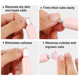 VOCOSTE Electric Nail File Set, Nail Drill Machine, Pedicure Set, Nails Care Kit, Portable Hand Foot Nail Care Trimmer, for Home Salons Use, ABS, Black