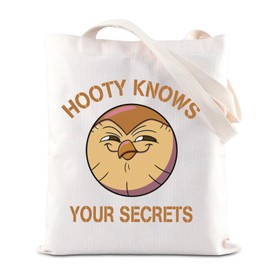 Owl House Movie Inspired Tote Bag Owl Hooty Fans Gift Hooty Cartoon Character Lover Gift Hooty Knows Your Secrets Canvas Bag (Hooty Tote)