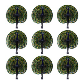 Bestage 10 Pcs 10" Toys Safari Print Peacock Decorations Animal Folding Paper Fan Assortment for Kids & Teenagers Gifts,Weddings Festival, Birthday, Summer,Party Favors,School Cultural Shows