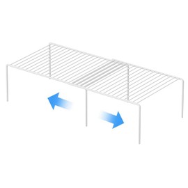 GEDLIRE Expandable Kitchen Cabinet Shelf Organizers, Heavy Duty Adjustable Counter Organizer Metal Wire Spice Rack, Freezer Storage Shelf for Cabinets, Pantry, Bathroom, Fridge, White