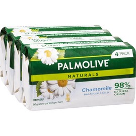 Palmolive Naturals Balanced & Mild Bar Soap with Chamomile Extracts 90g 4 Pack
