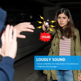 AMIR Personal Alarm Keychain for Women Safety - Loud 130 dB Siren with Strobe Light and Carabiner - Helps Women, Children, Men, Seniors, Elderly Emergency Call (Black)