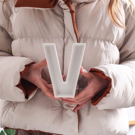 Coffeezone Small Ceramic LOVE Letter Candy Dish & Plates for Nuts Ideas, Wedding Gift and Decoration (Letter V)