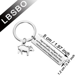 Pig Gift Pig Keychain Pigs Are Highly Intelligent Hard Working and Prolific Keychain Gift For Pig Mom (Hard Working K CA)