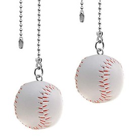 Aoprofree Ceiling Fan Pull Chains Pendant 12 inch Pull Chain Extension for Lighting Fans, Nickel (Baseball Pendant)