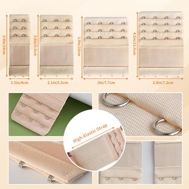 Gallipower 12Pcs Women Bra Extenders,Bra Strap Extender,Soft Stretchy Back Adjustable Elastic Bra Extension Strap 2 Hook/3 Hook/4 Hook