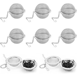 Stainless Steel Mesh Tea Ball with Chain, 8Pcs Stainless Steel Mesh Tea Ball Strainers,Mesh Tea Balls Infuser with Extended Chain Hook