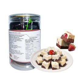 strawberry chocolate hearts，Two tone soft core chocolate5.29oz/150g,chocolates individually wrapped bulk