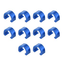 X AUTOHAUX 10pcs Bicycle Brake Cable Clip C Style Clamp Aluminium Alloy Blue