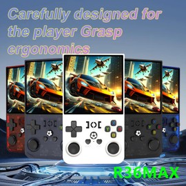 New R36 max Retro Handheld Game Console, 4.0" IPS Screen Portable Video Game Console with Storage Bag,Linux System Built in 128G Card & 20000 Games (Blue,128G)