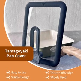 Tamagoyaki Pan Cover, Glass Tamagoyaki Pot Lid Visible Japanese Pot Cover Egg Frying Pan Lid Omelette Pan Cover for Home Kitchen (15 * 18cm)