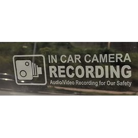 2x6 inch 4 Pcs Static Cling 4 Signs Removable Reusable Indoor Dashcam in Use Vehicles In Car Camera Recording Warning Decals Labels Accessories for Rideshare Taxi Drivers