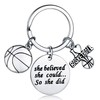 Basketball Charm Keychain, Inspirational She Believed She Could So She