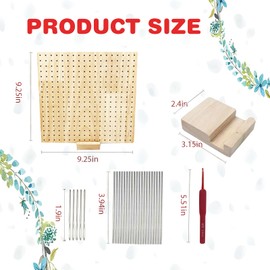 ZNVZTE 9.25 Inches Wooden Crochet Blocking Board,Granny Square Blocking Board, Crochet Blocking Board with Pegs.