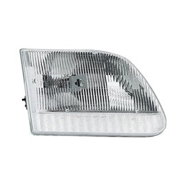 KarParts360 For Ford F-150 1997-2004 Headlight Assembly Passenger Side With Bulbs | Clear Lens | Chrome Housing | Plastic Lens | Excluded Bracket | Replacement For FO2503139 | 3L3Z13008CA, 114-01485R