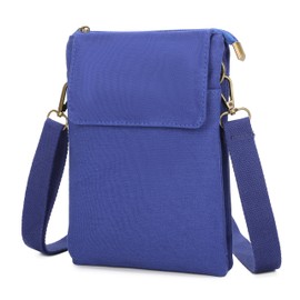 Velugan Small Crossbody Phone Purse Cellphone Wallet Bag Small Crossbody Lightweight Shoulder Bag For Women And Girls Gifts, Canvas Blue, Small