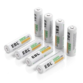 EBL 1.2V NiMH Rechargeable AA AAA Batteries 8xAA & 8x AAA / Battery Charger - 8x AA 2800mAh