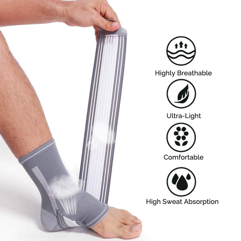NEOtech Care Adjustable Ankle Support Brace, Gray (Size S, 1
