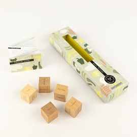 Grafik-Werkstatt 63961 Recipe Cube | Wooden Cube Set | Veggie Love, Wood