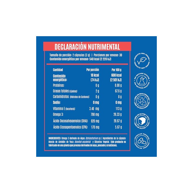 Birdman Omega Vegano Ratio Dha Epa Base Algas 100 Vegetal