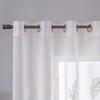 Miulee Sheer Voile Floral Embroidery Curtains With Eyelets, Transparent