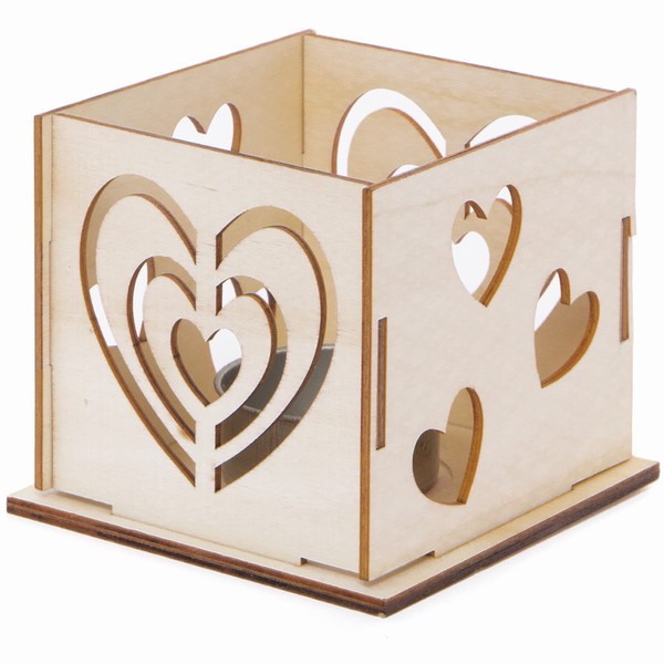 Baker Ross Wooden Tealight Holders Craft Set - 4 Pack,