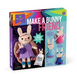 Craft-Tastic - Kit de Manualidades para Hacer un Conejito Amigo - Aprende a Hacer 1 Stuffie fácil de Coser con Ropa y Accesorios