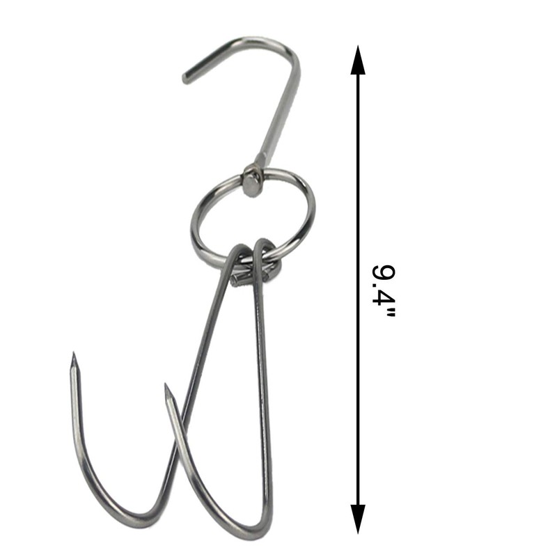 Tinsow 2pcs Stainless Steel Double Hooks 3pcs S Hooks for