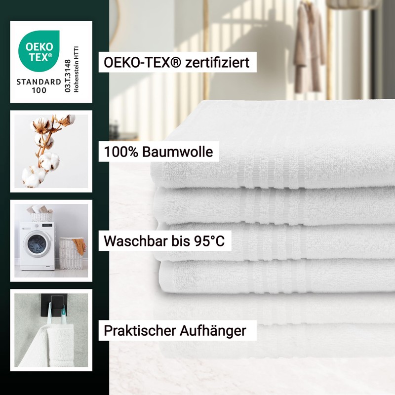 ZOLLNER Set of 4 Hand Towels in 50 x 100
