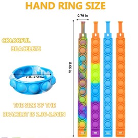 12pcs pop Random Bracelet,Pop Bubble Fidget Sensory Toys, Pop Toy Bulk for Party Favor, Classroom Student Prizes Easter Basket Goodie Bag Stuffers Christmas Valentine Gift for Kid