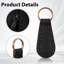 Deoward Zipper Pull Replacement PU Leather Zipper Tag Fixer Pull Repair for Backpacks, Jackets, Luggage, Purses, Suitcases, Handbags (6 PCS)