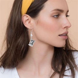 Dreuyet Yarn Knitting Pearl Earrings for Women Unique Silver Sewing Knitting Themed Needles and Yarn Ball Charm Crochet Earrings for Knitter Sewing Lovers Jewelry Gift, Zinc