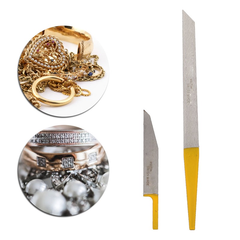 2pcs 6# Long &amp; Short Flat Edge Jewelry Engraving Handpiece
