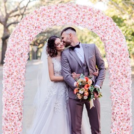 4 Pack 5.9FT Artificial Cherry Blossom Flowers Artificial Silk Cherry Blossom Hanging Vine Garland Fake Flowers Garlands Faux flowers for Home Garden Wedding Indoor Outside Party Wall Room Decoration