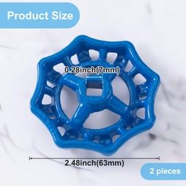 Pndeyo 2pcs Outdoor Faucet Handle Hose Bib Handle, 7x7mm Square Stem Hole Water Spigot Handle, Round Wheel Outside Water Valve Faucet Handle Replacement Parts- Blue