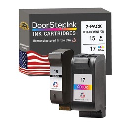 DoorStepInk Remanufactured Ink Cartridge Replacements for HP 15 C6615DN HP 17 C6625A Black & Color 2PK HP DeskJet 825C 825cvr 840C 841C 842C 843C 845C 845cvr