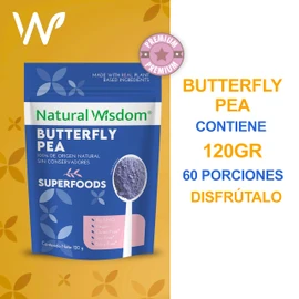 NW Butterfly Pea en Polvo Matcha Azul, Flores de Guisante de Mariposa Hidratación 100% Organica Sin Consevadores | Superfood | 120 gr. 60 porciones