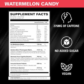 EHP Labs OxyShred Hardcore Thermogenic Pre Workout Shredding Supplement - Promotes Shredding, Energy Booster, Pre-Workout, Mood Booster - Watermelon Candy, 40 Servings