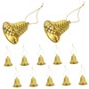 Ipetboom 12pcs Xmas Bell Pendant Ornaments Festive Plastic Hanging Decorations