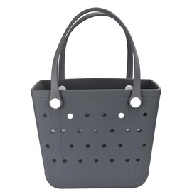 Medium Beach Bag, Waterproof Rubber Beach Bag, Washable Open Tote Bag Durable Tote Travel Bags for Outdoor Sport