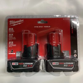Milwaukee 2 Pack Milwaukee 48-11-2412 M12 XC 3 Amp Batteries New in package