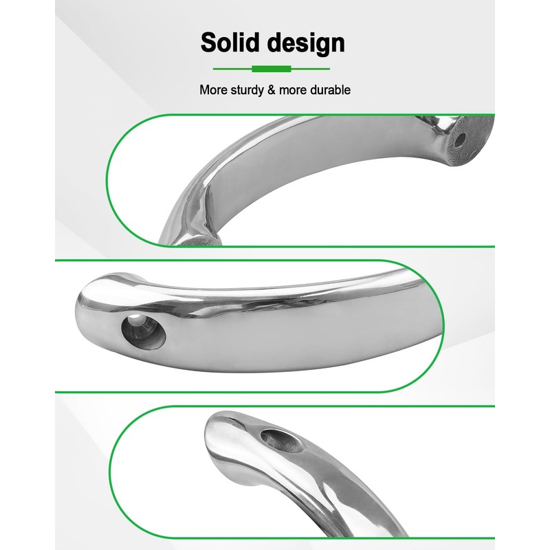 6.5" Boat Grab Handle Stainless Steel 316 Hardware, Heavy Duty