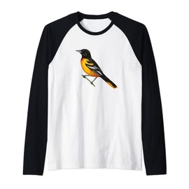 Baltimore Oriole (Icterus galbula) Bird Lover Gift Raglan Baseball Tee