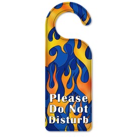 Art Plates Do Not Disturb Door Knob Hanger Sign - Blue Flames - Image by Dan Morris